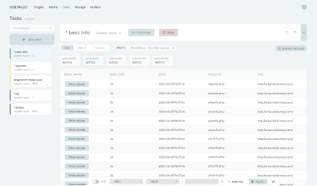 Tasks results